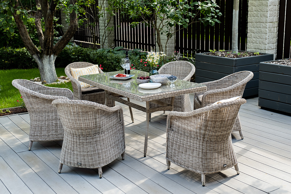 "Равенна" плетеное кресло из искусственного ротанга, цвет бежевый