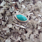 Кольцо ОКО-2, бирюза/серебро