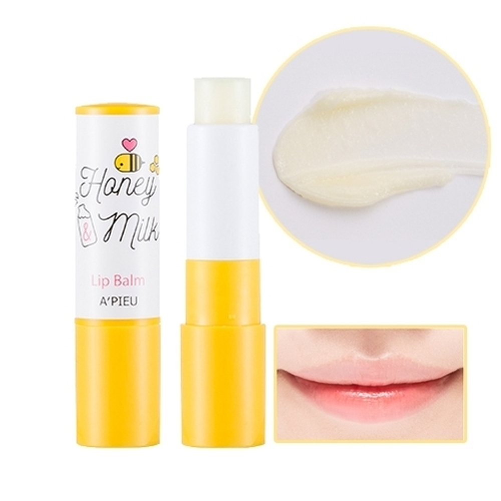 A'Pieu Honey & Milk Lip Balm питательный бальзам для губ с экстрактом меда и молочными протеинами