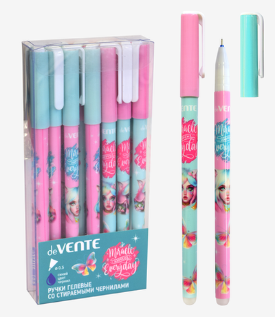 Ручка гелевая стираемая синяя 0,5мм "Miracle" (deVENTE)
