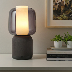 IKEA SYMFONISK  (ИКЕА СЙМФОНИСК)  -  Wi-Fi лампа/колонка, стеклянный рассеиватель, черный