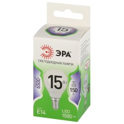 Лампа светодиодная ЭРА GREEN LINE LED P45-15W-865-E14 GL 15Вт шар холодный свет E14