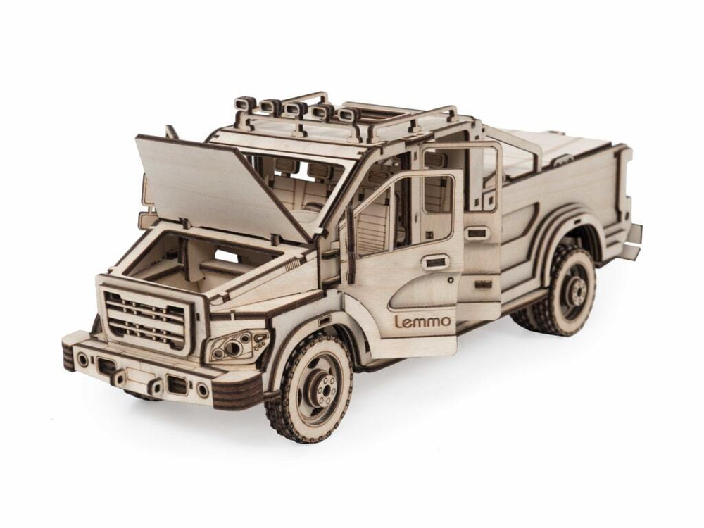 Пикап "Эльтано" Lemmo - деревянный конструктор, сборная модель, 3D пазл, грузовик, для моделирования