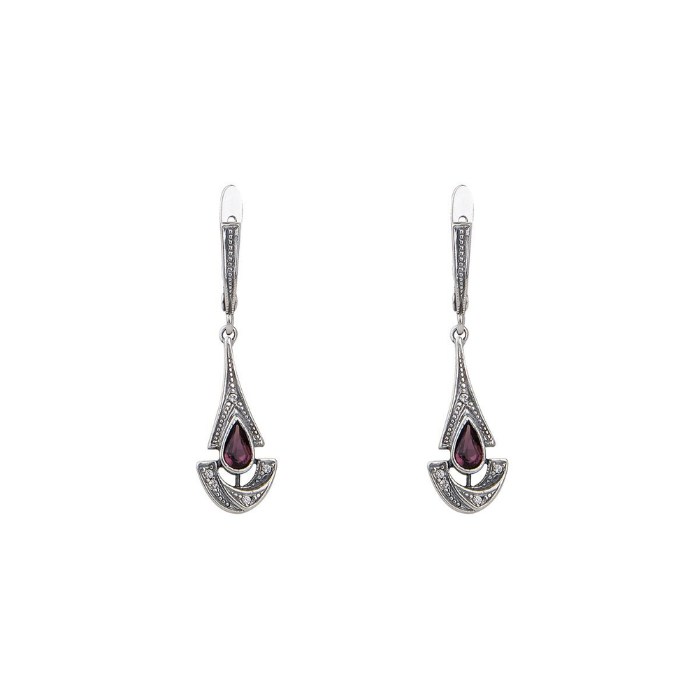 "Канны" серьги в серебряном покрытии из коллекции "Погода" от Jenavi с английским замком