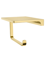 Держатель для туалетной бумаги с полкой WONZON & WOGHAND ECLIPSE, Глянцевое золото (WW-9126-LG)