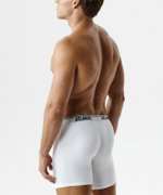 Мужские трусы шорты удлиненные Atlantic, набор 3 шт., хлопок, белые, 3MH-237