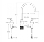 Смеситель для раковины на 3 отверстия ADAGIO 914902ML