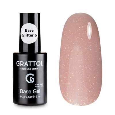 Grattol Base Rubber Glitter - База камуфлирующая 06, 9мл