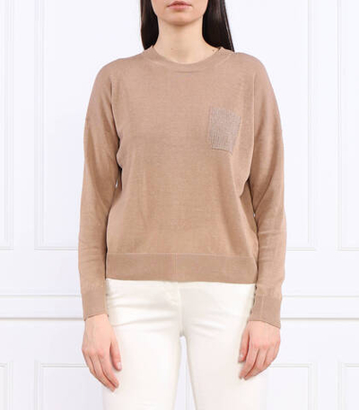 льняной свитер Peserico - коричневый(S99361F12 Q9056)