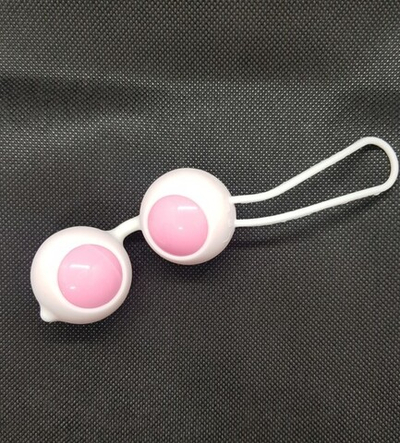 Вагинальные шарики со смещенным центром тяжести в силиконовой оболочке (розовый) (Цвет: розовый с белым)