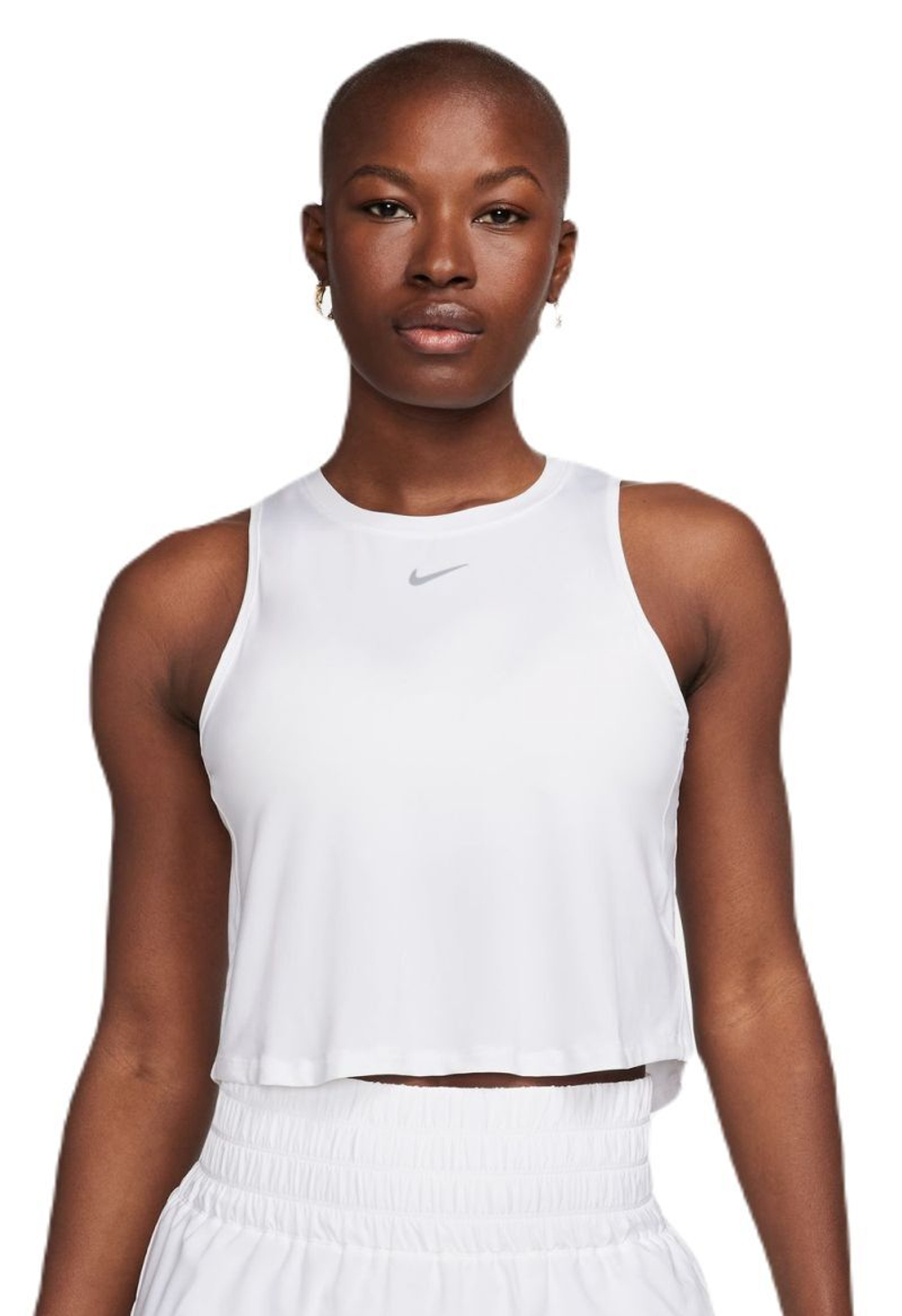 Женский топ теннисный Nike One Classic Dri-Fit Cropped Tank Top - white/black