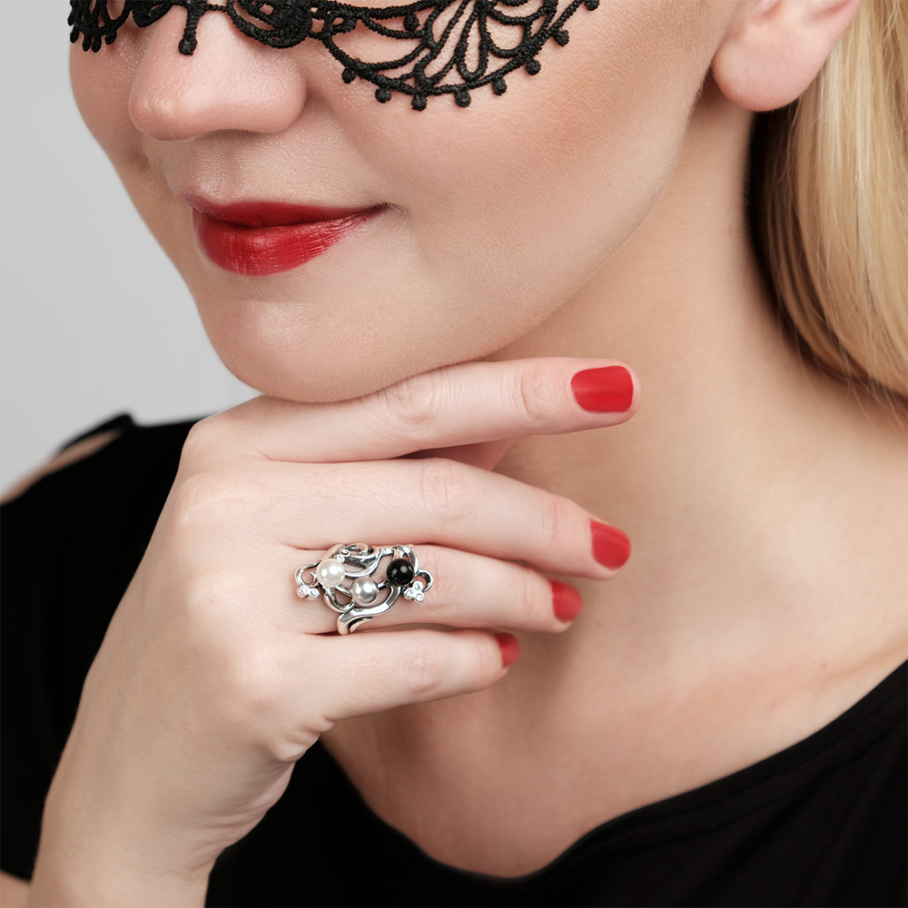 "Амазонка" кольцо в серебряном покрытии из коллекции "Фаворитка" от Jenavi