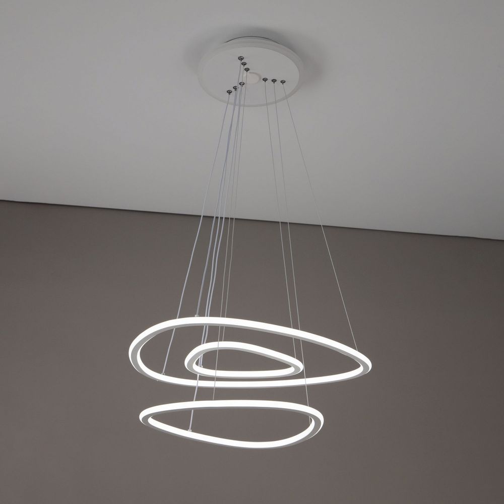 Citilux Неон Смарт CL731A330E RGB Умная подвесная люстра Белая