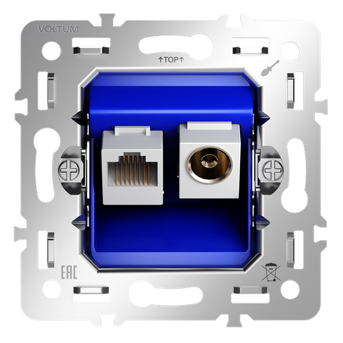 Механизм розетки TV+RJ45 кат. 6, S70