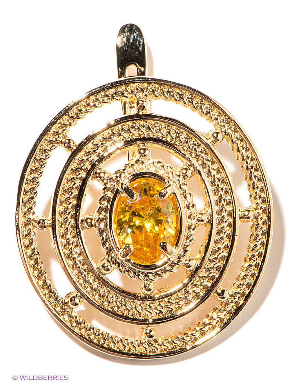 "Роял"  серьги в золотом покрытии из коллекции "Радиус" от Jenavi  с английским замком