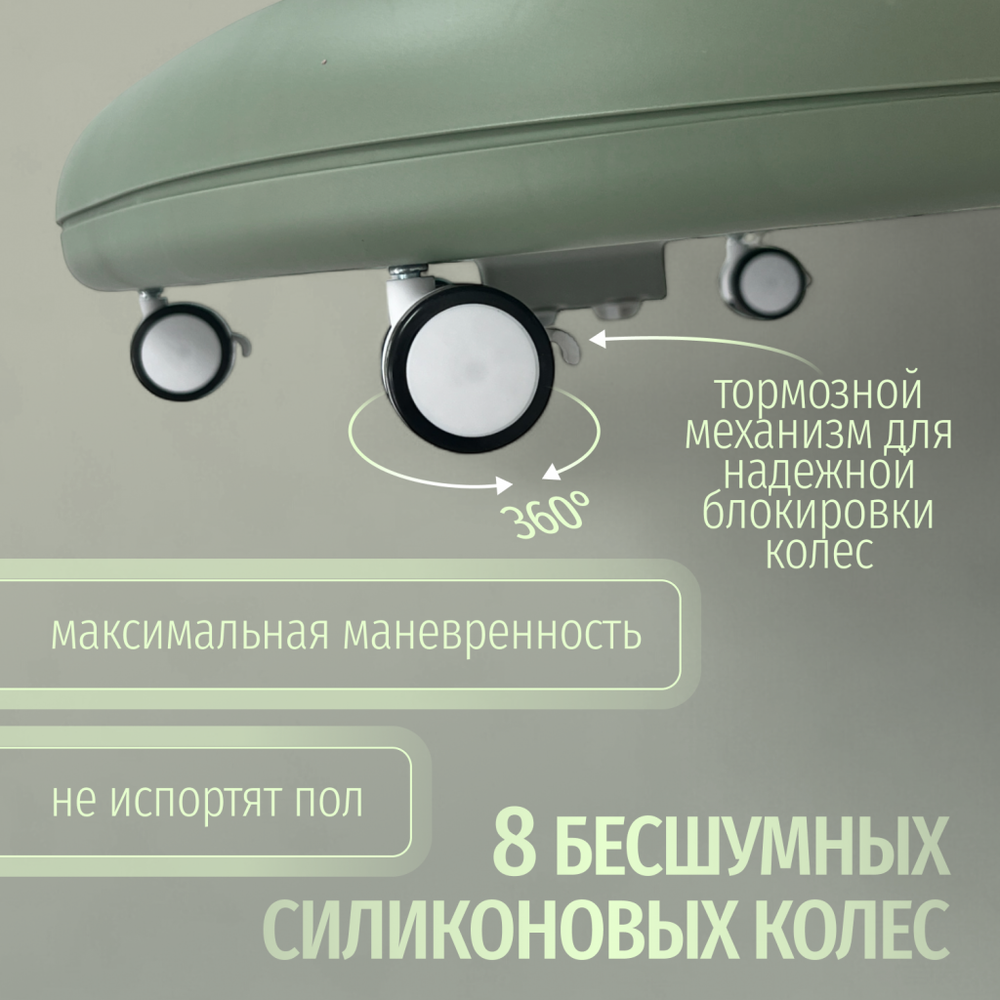 Стульчик для кормления, ходунки, качели 5в1 Bubago William зеленый