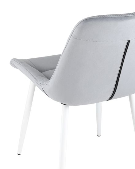 Стул Флекс велюр светло-серый белые ножки 4 шт.