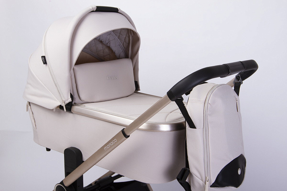 Детская коляска Peppy Monaco GP 3 в 1 Beige рама беж