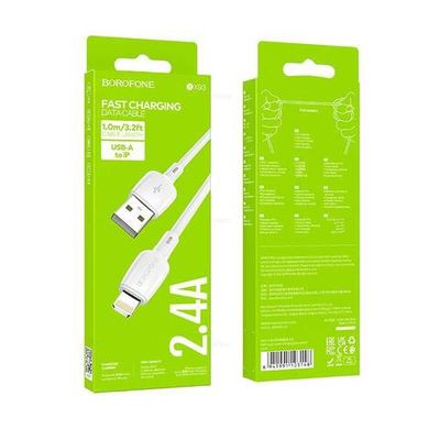 Кабель USB - Lightning BOROFONE BX93 (белый) 1м