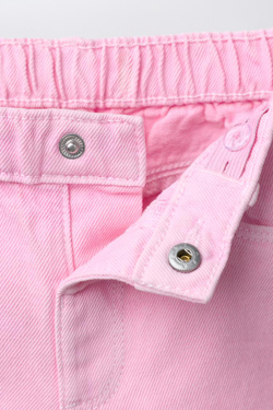ZARA БЕРМУДЫ ИЗ САРЖИ FIT, РОЗОВЫЙ