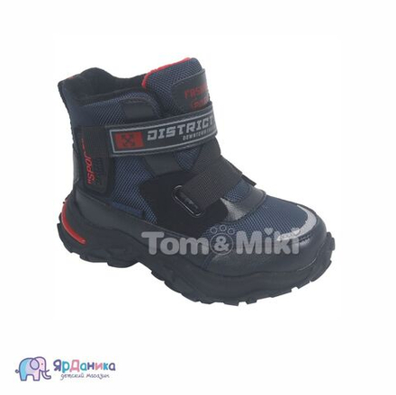 Зимние ботинки Tom&Miki темно-синие с красным В-9552-F