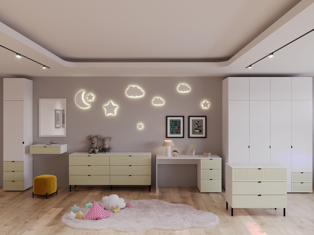 Шкаф для одежды, шкаф белый,зеленый, Окленд 79-655Ф