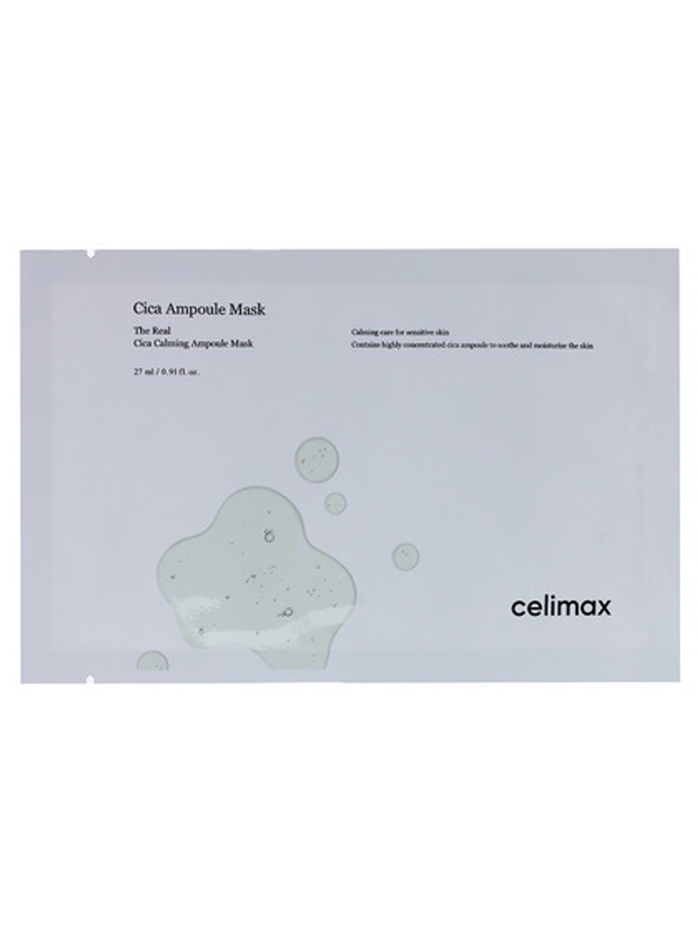 Celimax Маска для лица тканевая с экстрактом центеллы азиатской успокаивающая / The Real Cica Calming Ampoule Mask, 27мл