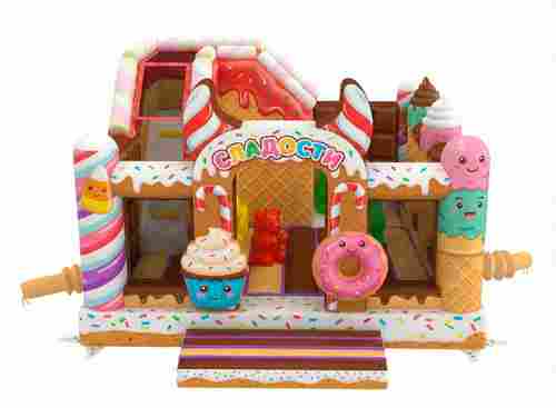 Коммерческий надувной батут «Сладости», 5×5×3,4 м, с горкой