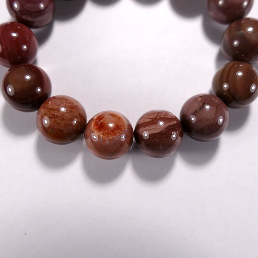 Бусина из агата Алашанского, красно-коричневого, шар гладкий 14 мм
