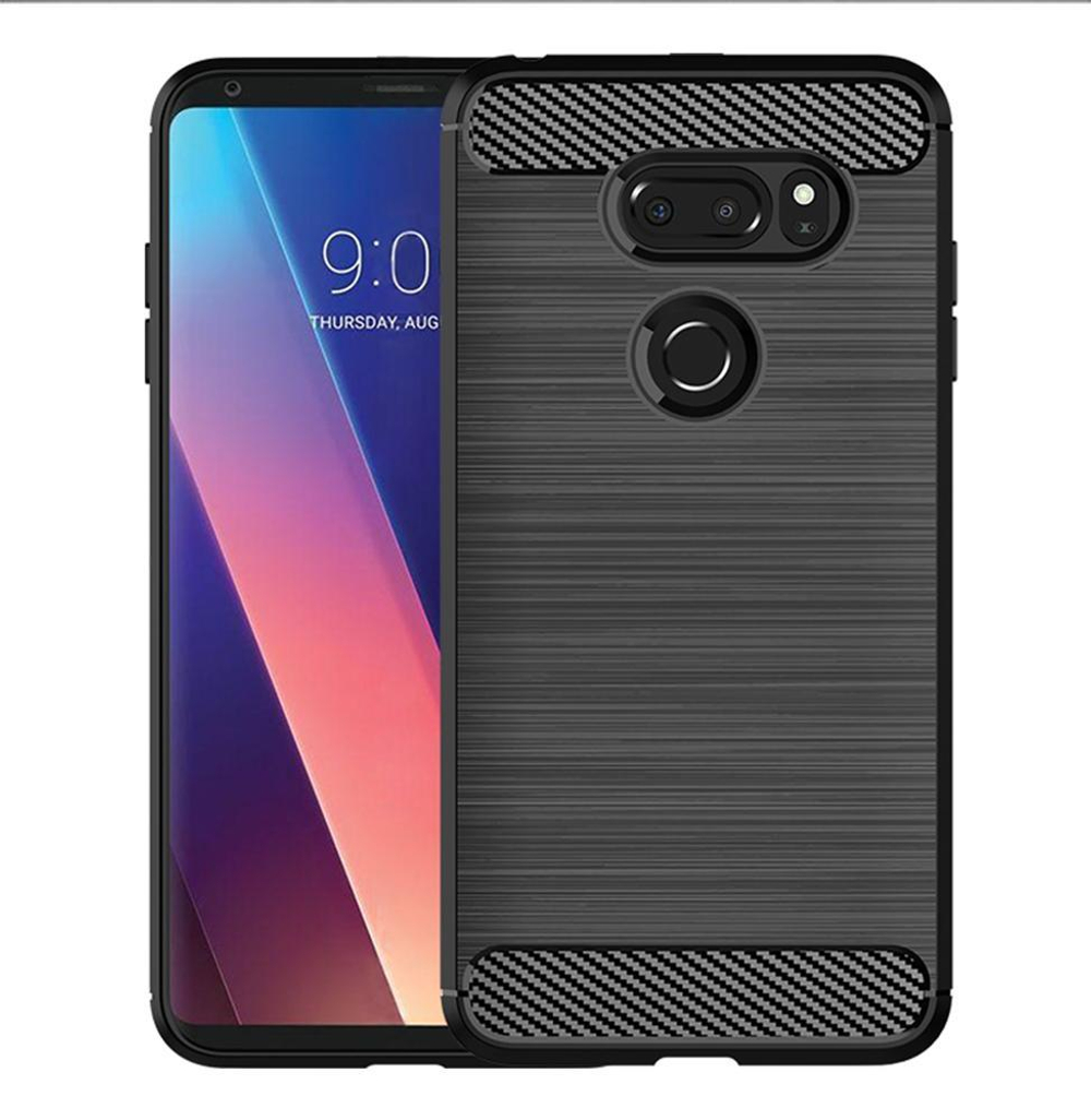 Чехол для LG V30, V30+ цвет Black (черный), серия Carbon от Caseport