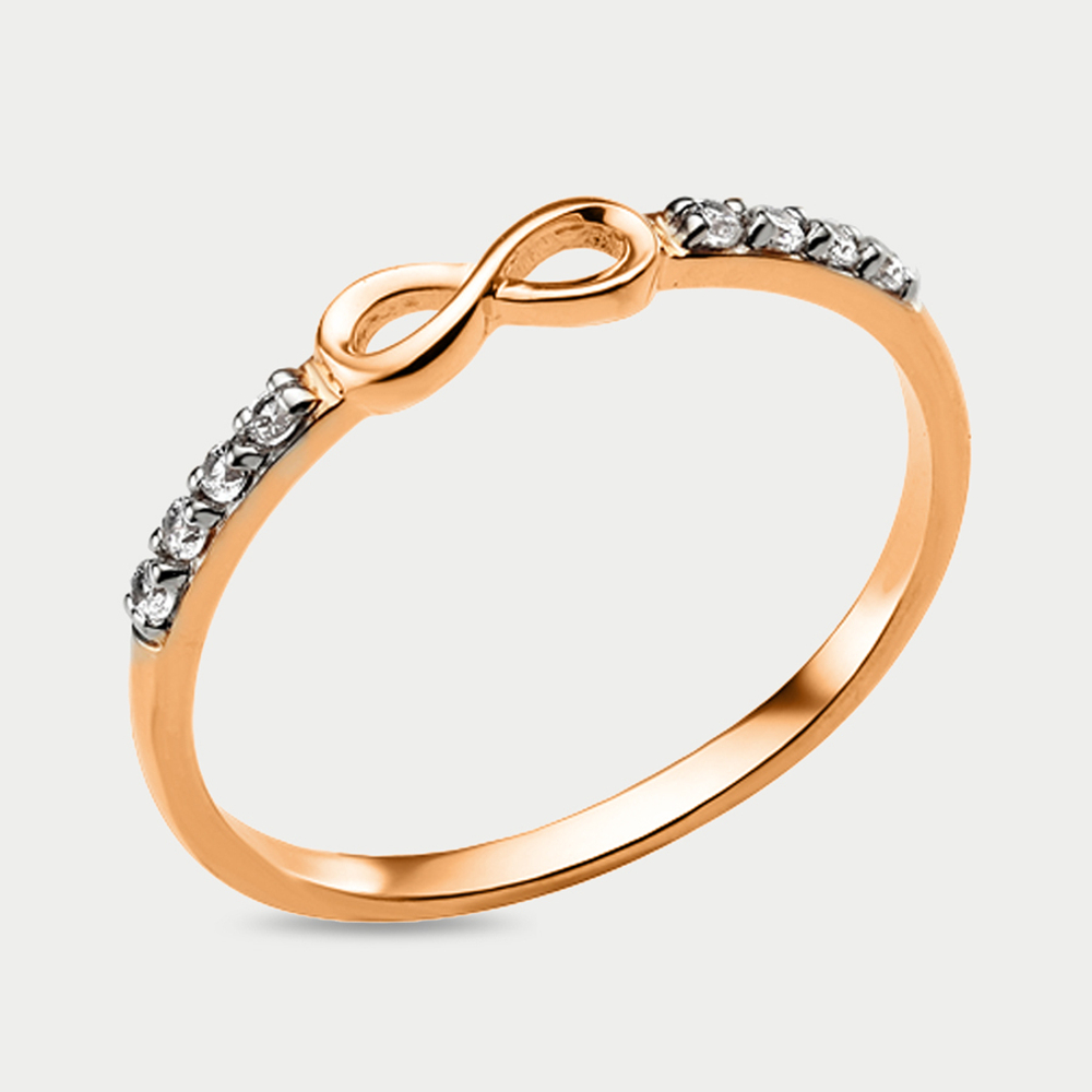 Кольцо для женщин из розового золота 585 пробы с фианитами (арт. 006831-1102)