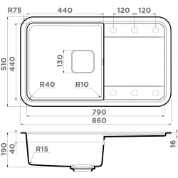 Кухонная мойка Omoikiri Tasogare-86-GR