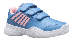 детские Кроссовки теннисные K-Swiss Court Express Strap Omni - silver lake blue/white/orchid pink