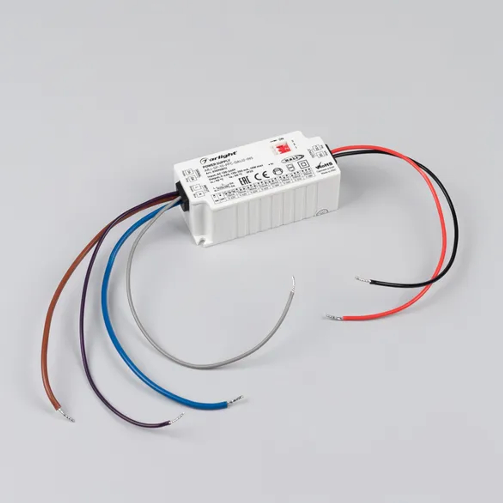 Блок питания ARJ-SP-10-PFC-DALI2-INS (10W, 9-42V, 0.12-0.35A) (Arlight, IP20 Пластик, 5 лет) 030908(1)