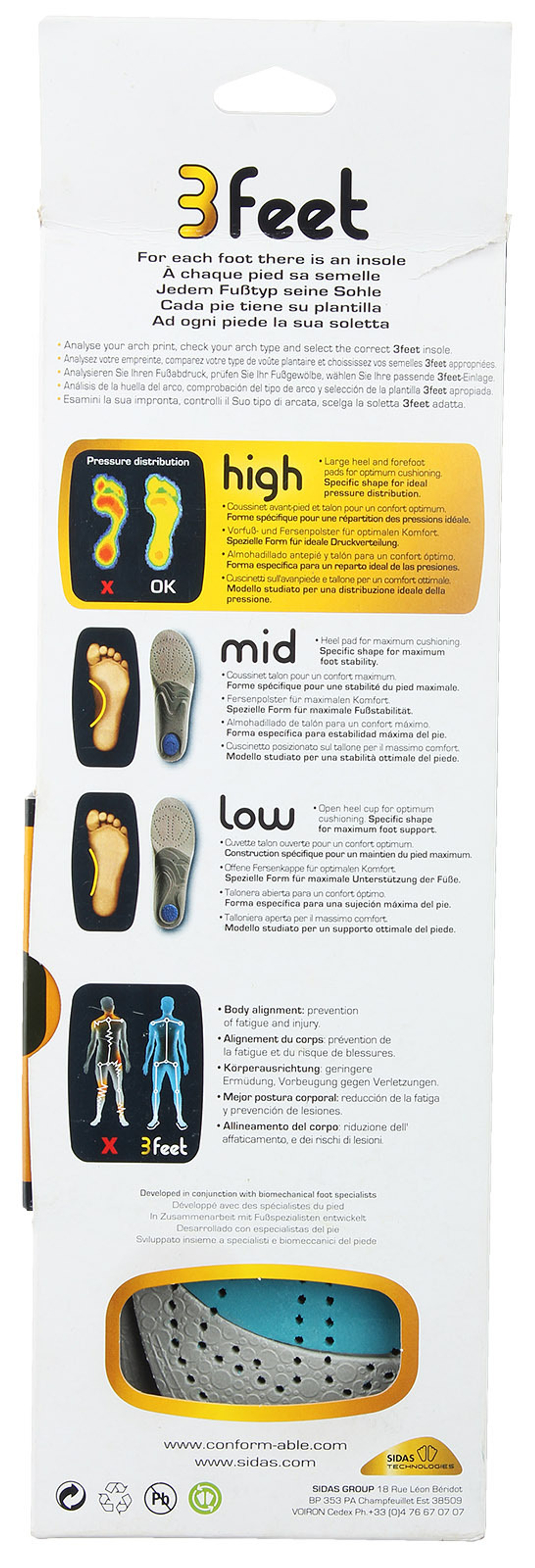 Wkladki do obuwia Sidas 3Feet Low