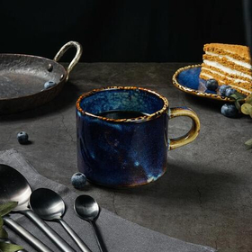 Кружка с ручкой 360 мл,фарфор,серия "Aqua Blue" P.L.
