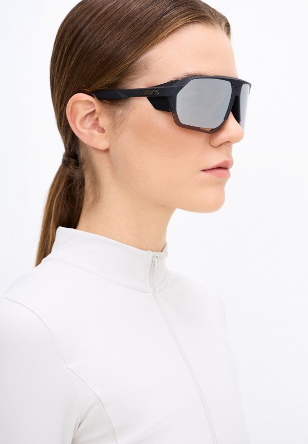Спортивные очки 100% Norvik / Soft Tact Crystal Black / HiPER Crimson Silver Mirror Lens