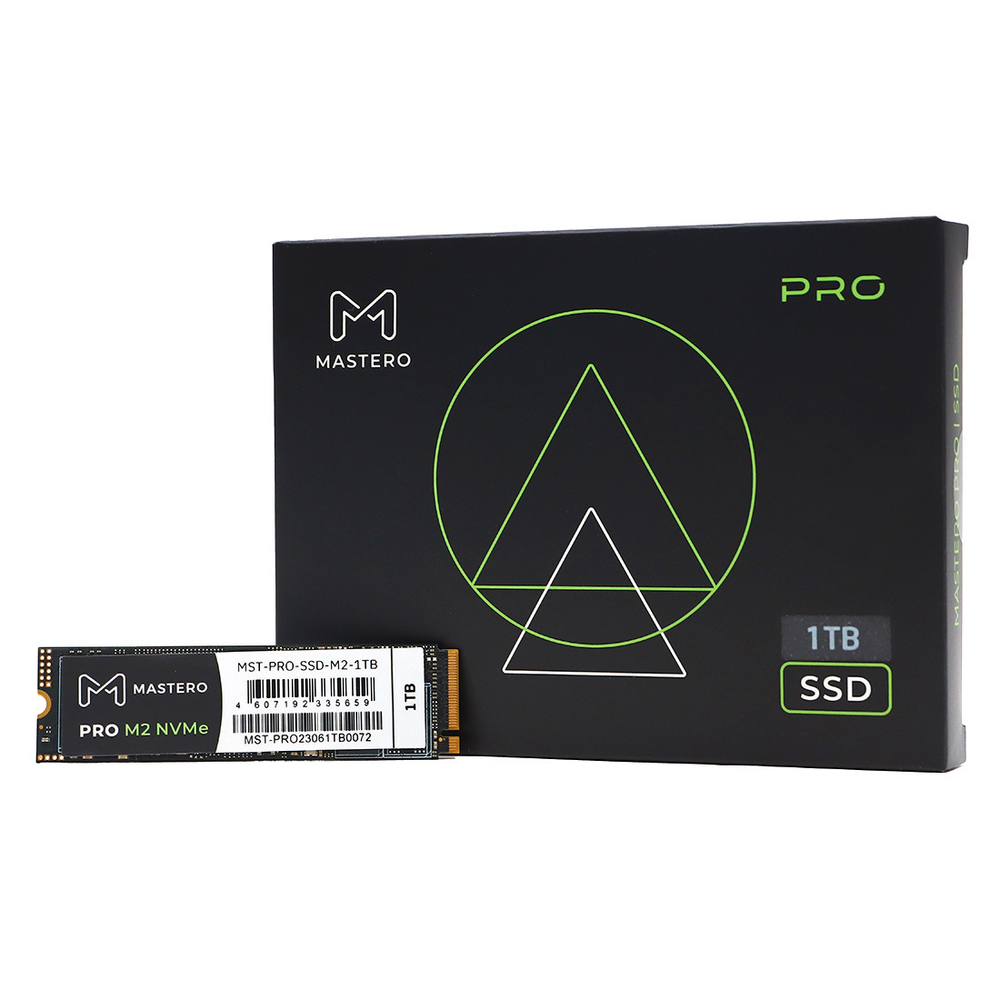SSD Mastero PRO 1Тб, M.2 2280, NVMe, Retail, TLC, PCIe3.0, DRAM:1024Мб, Чтение:3400мб/с, Запись:3000мб/с (MST-PRO-SSD-M2-1TB)
