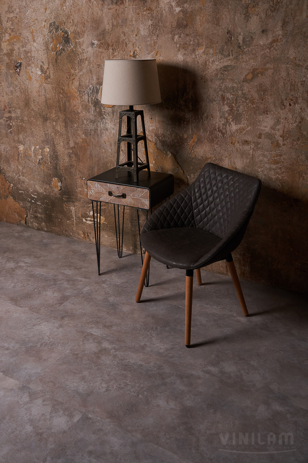 Кварцвиниловая плитка CERAMO VINILAM STON Бетон 61606 - Магазин напольных покрытий в Екатеринбурге. MAXI ПОЛ