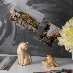 Статуэтка Кошка Грация с держателем Айвори