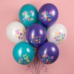 Шар (12''/30 см) С Днем Рождения! (яркие буквы), Ассорти, пастель, 1 ст, 25 шт.