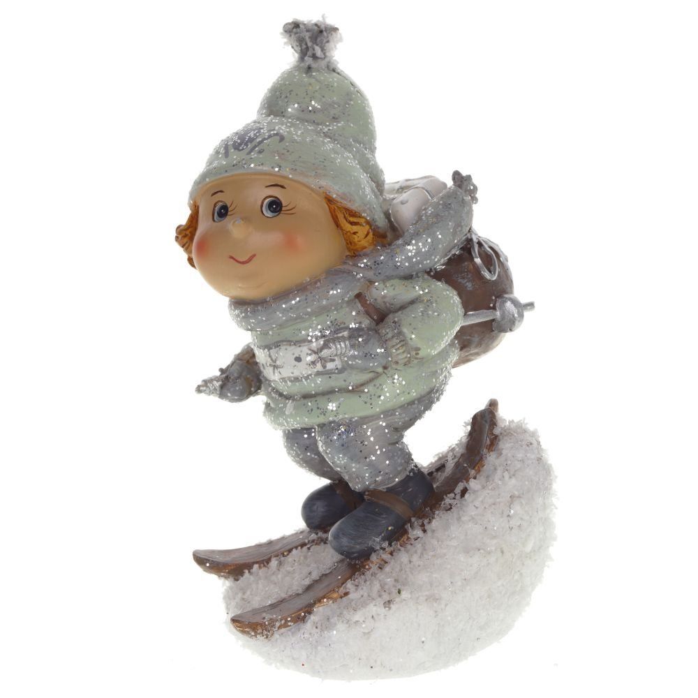 GAEM Фигурка декоративная "Ребенок на лыжах", L7 W9 H13 см, 2в.