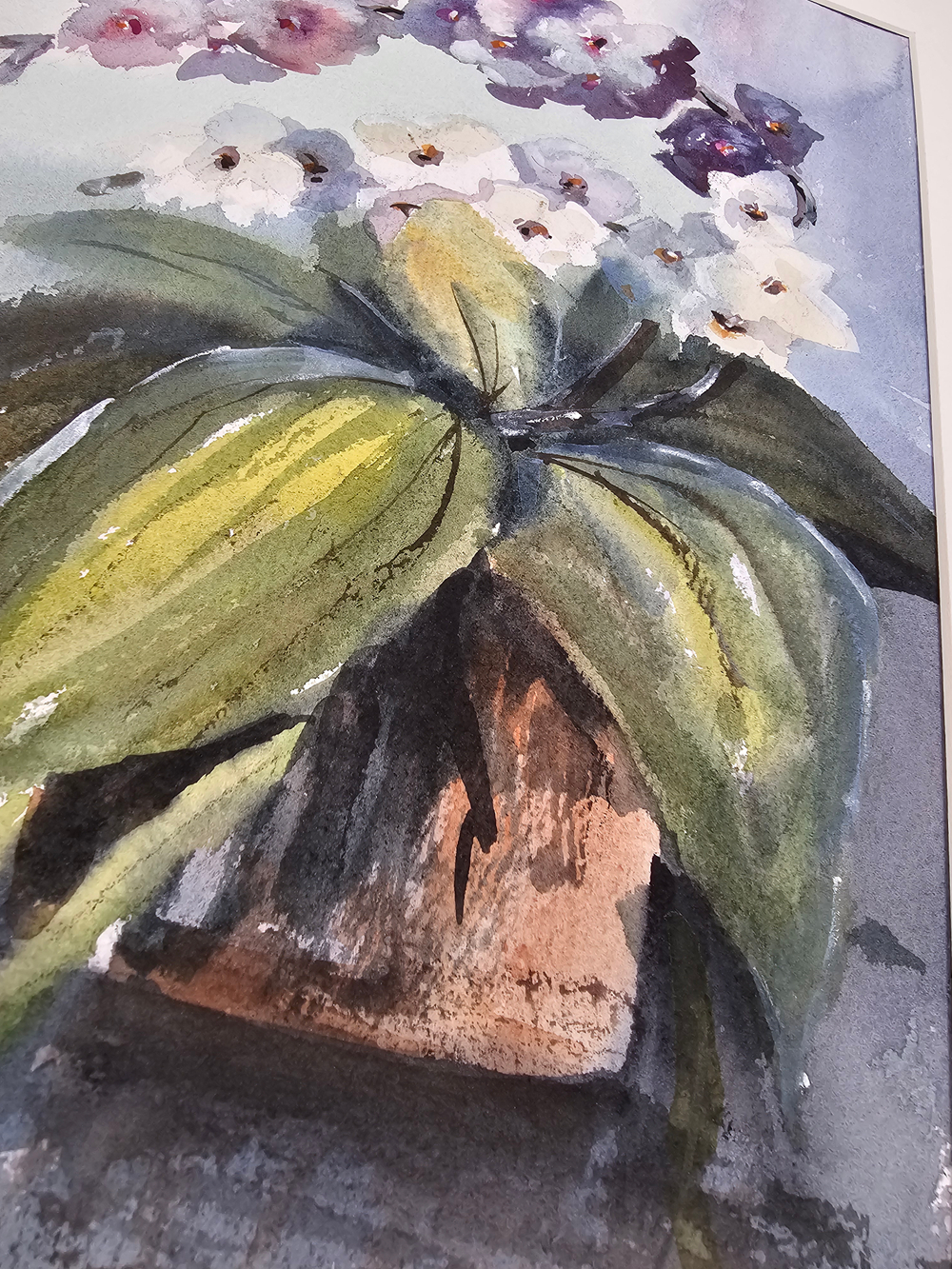 Картина авторская акварельная в паспарту 30х40 см на стену для интерьера "Фаленопсис"