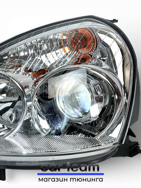 Фары на Лада Приора 2 (21704, 21724) передние с Bi LED модулями 2.5 дюйма, хром маска (под ключ)