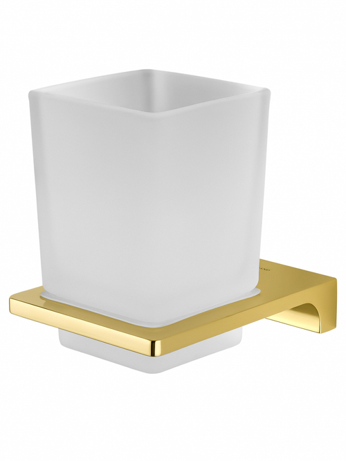 Стакан для зубных щеток с держателем WONZON & WOGHAND ECLIPSE, Глянцевое золото (WW-9121-LG)