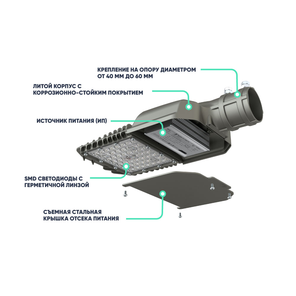 Светильник LED ДКУ Гроза 80 XS Лайт CRI70 4000К 155х70° PROMLED