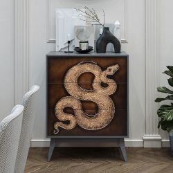 Комод Серпентис с 3 ящиками Грей