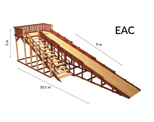 Зимняя деревянная игровая горка TORUDA Север - 8 (скат 9 м)