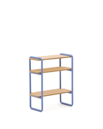 Стеллаж из ясеневого шпона цвета Tinn с синей металлической конструкцией, 70 x 60