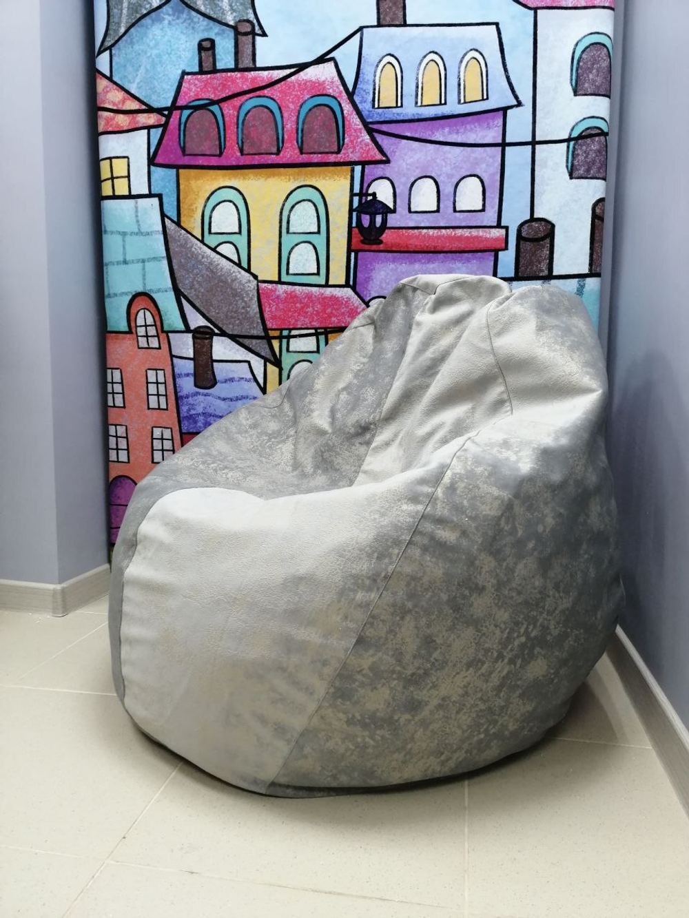 Кресло груша Сильвия серое